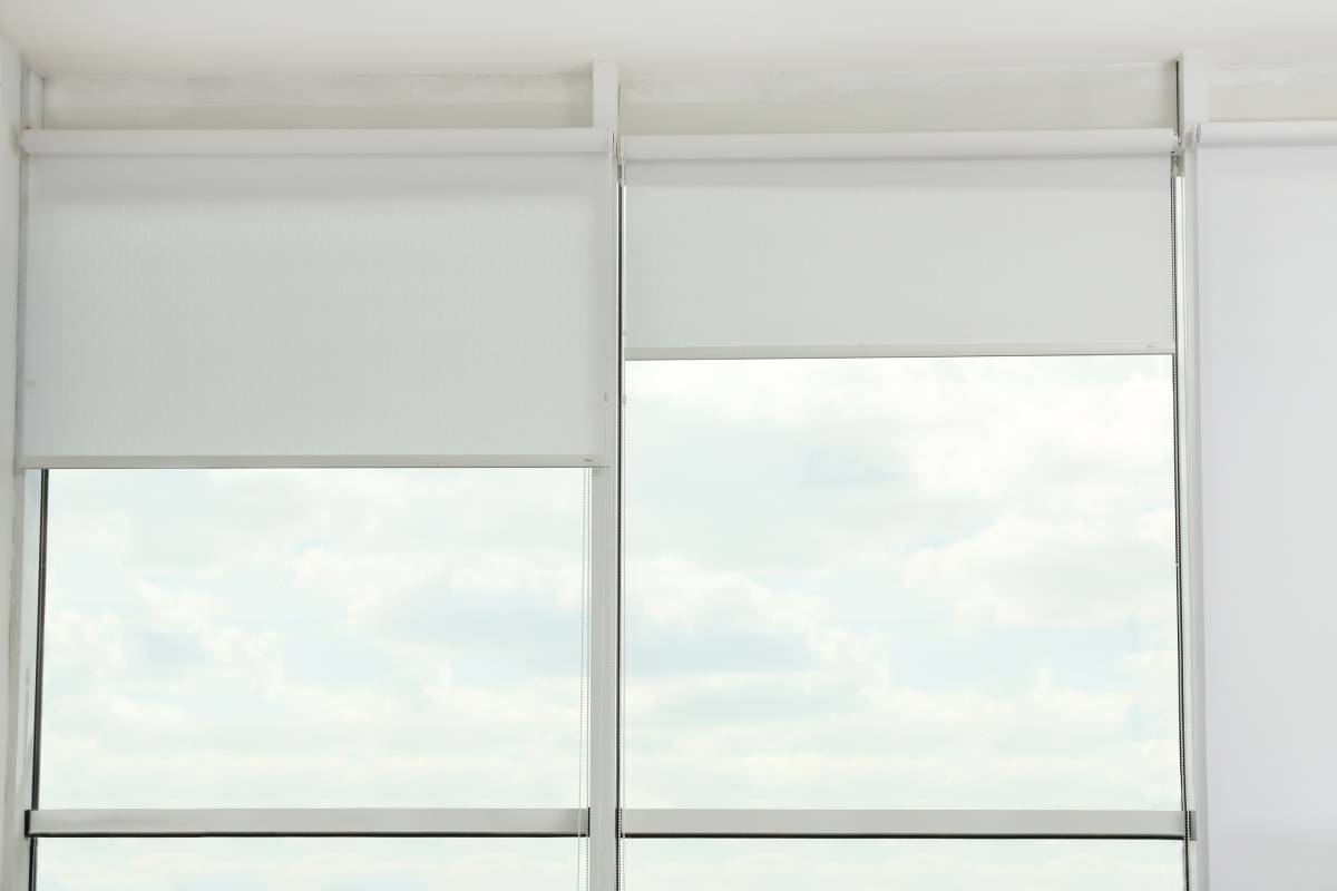 Large windows with roller shades at Window Fashions of Northern California near Fairfield, California (CA)